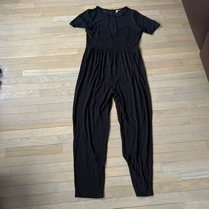 Size 14 ASOS black jumpsuit with mesh top